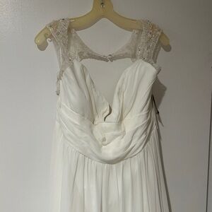 NWT David's Bridal White and Cream Dress